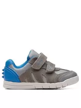Image of Clarks Toddler Rex Play Trainer, Grey/Blue, Size 5.5 Younger