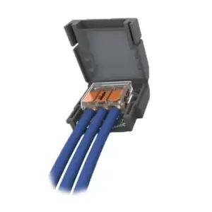 Image of Wiska Shell Box Size 1 Mini Gel Box with 1x 3 Way Wago Connector Grey - MJBF113