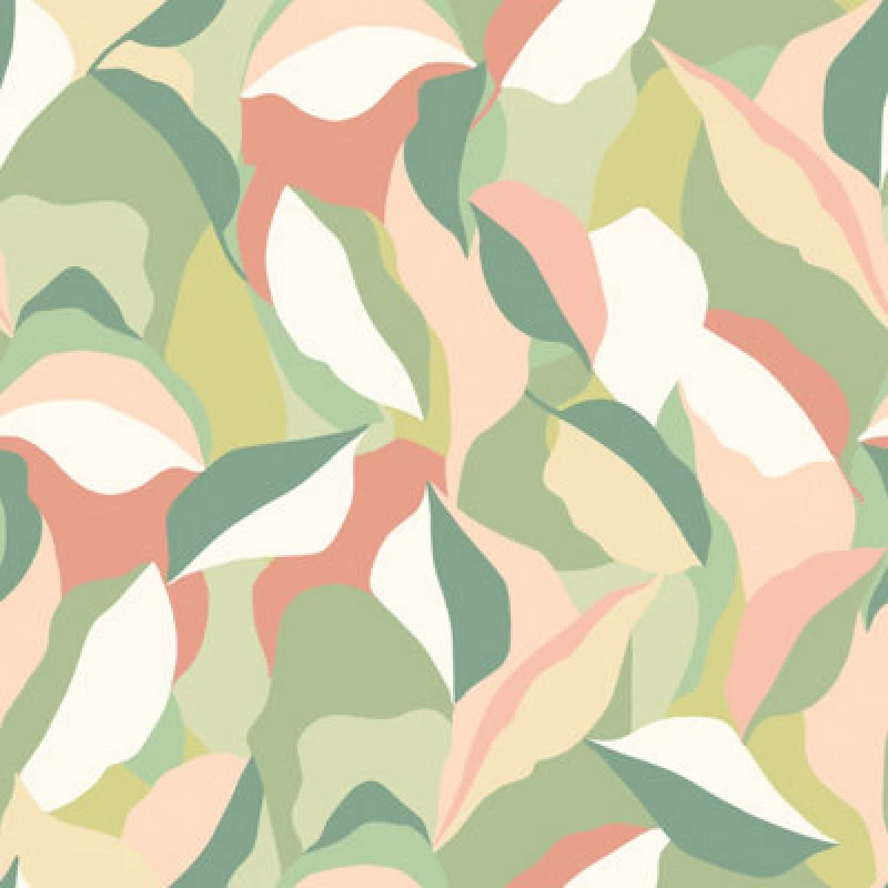 Image of Hoopla Walls Leafy Patchwork Olive & Blush Smooth Matt Wallpaper