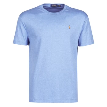 Image of Polo Ralph Lauren T-SHIRT AJUSTE COL ROND EN PIMA COTON LOGO PONY PLAYER MULTICOLO mens T shirt in Blue - Sizes EU L,EU XS