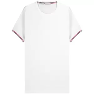 Image of Moncler 'Arm Logo' Slim Fit Classic T-Shirt White