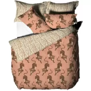 Image of Furn Tibetan Tiger Duvet Cover Set (King) (Coral) - Coral