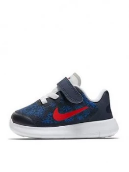 Image of Nike Free RN 2017 Infant Trainer Blue NavyRed Size 4