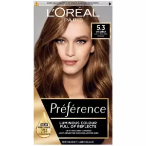 Image of LOreal Paris Preference Infinia Hair Dye (Various Shades) - 5.3 Virginia Chestnut Brown