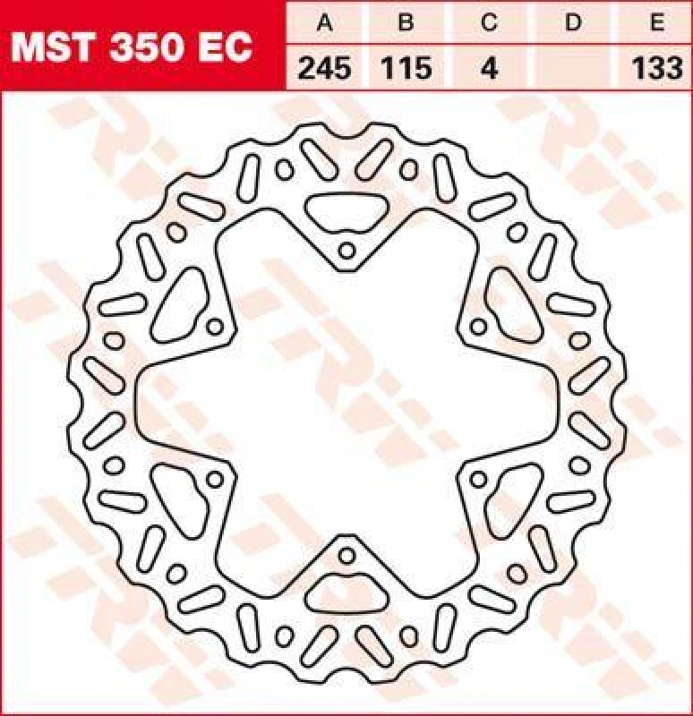 Image of TRW MST350EC Brake disc Cross Design slotted Brake Disc (82)