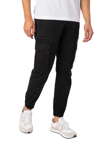 Image of Jack & Jones Black / Black Paul Flake Akm 542 Cargo Pants Black Male 34S 183285UK
