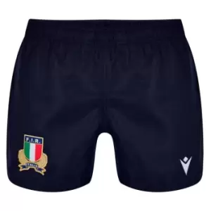Image of Macron Italy Rugby Training Shorts 2023 2024 Adults - Blue