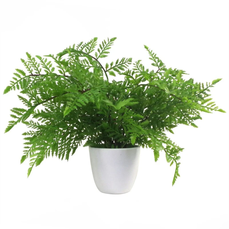 Image of Leaf Artificial Fern Plant Pot Southern Wood Fern 30cm Leaf Design Realistic Plants Botanik Green