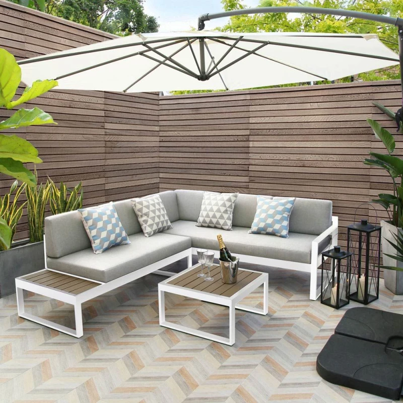 Image of Home Garden Direct Maia - Lounge Corner Sofa - Interchangeable Modular Sofa in White White Unisex