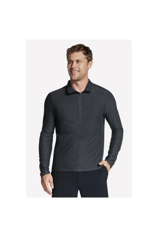 Image of Debenhams Debenhams Men Godri All Day 1/4 Zip Bold Black Size: X-Large Black XL Male 196989952758