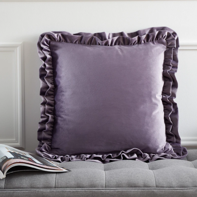 Image of Catherine Lansfield So Soft Velvet Touch Double Frill Square Cushion