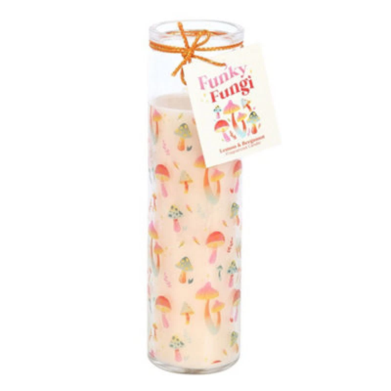 Image of Something Different Something Different Funky Fungi Mushroom Tube Candle in Peach Peach One Size Unisex 5063652261354