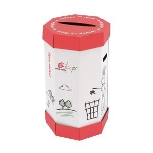 Image of 5 Star Facilities Remarkable Loop Paper Recycling Office Waste Bin 60 Litres Pack 5