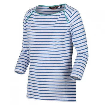 Image of Regatta Polina three quarter Sleeve T-Shirt - White Stripe