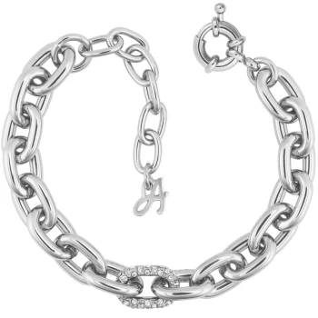 Image of Ladies Adore Base metal Shimmer Lozenge Chain & Pave Bracelet