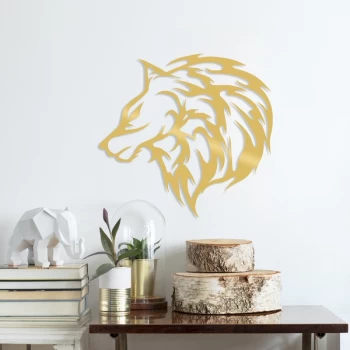 Image of Wolf3 - Gold Gold Decorative Metal Wall Accessory