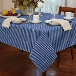 Image of Tablecloths Gingham Tablecloth Blue 72 Round - Blue - Alan Symonds