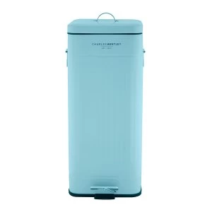 Image of Charles Bentley 30L Retro Square Pedal Bin - Blue