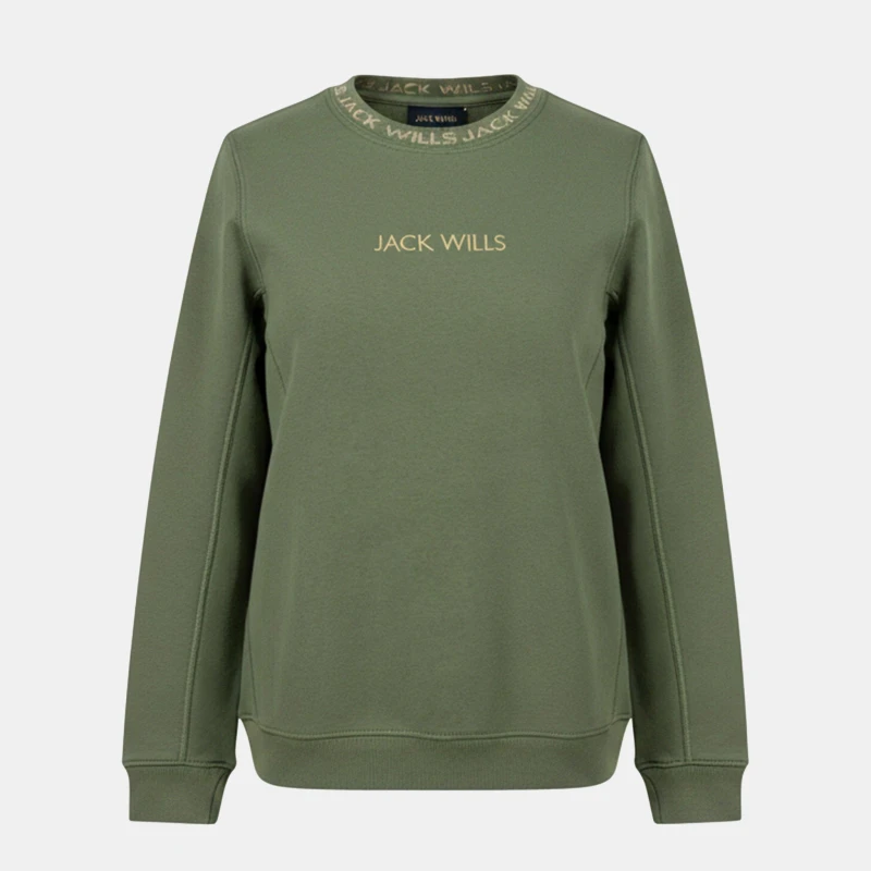 Image of Jack Wills Wills Juniors Jacquard Crew - Green Green 9 - 10 Years