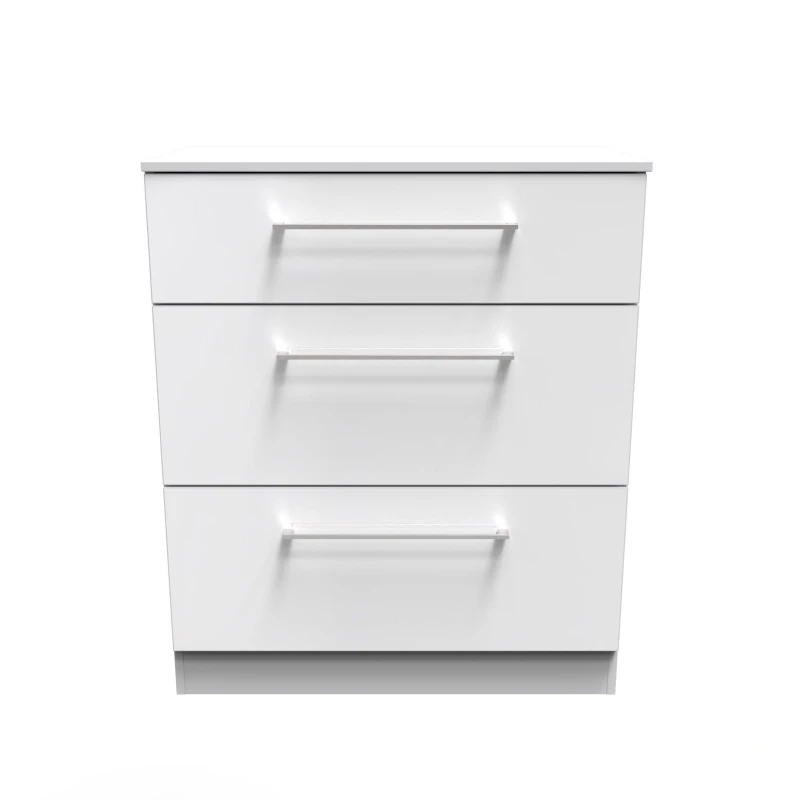 Image of Chester 3 Drawer Deep Chest In White (Ready Assembled)