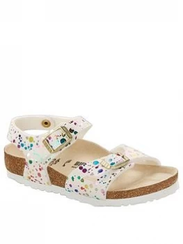Image of Birkenstock Rio Confetti Sandal - White/Multi, White Multi, Size 2 Older