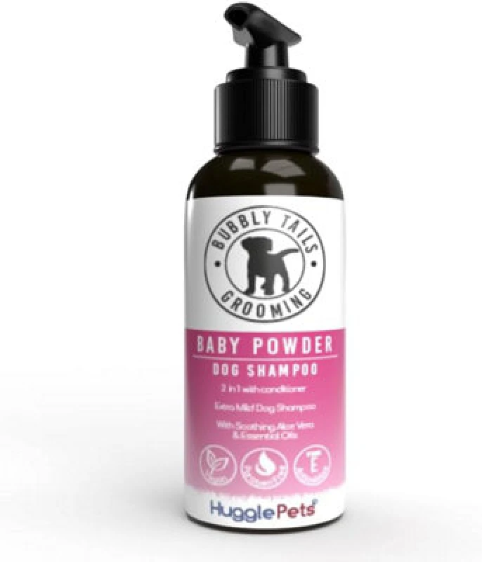 Image of HugglePets Bubbly Tails Baby Powder 2 in 1 Shampoo & Conditioner for Dogs 500ml Clear