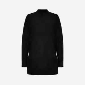 Image of Missguided Rib High Neck Cable Knit Jumper Dress - Black