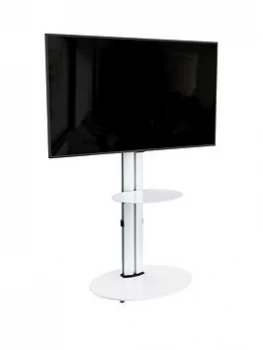 Image of Avf Eno Oval 600 Pedestal TV Stand - Silver/White - Fits Up To 55" Tv
