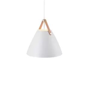 Image of Strap 36cm Dome Pendant Ceiling Light White, E27
