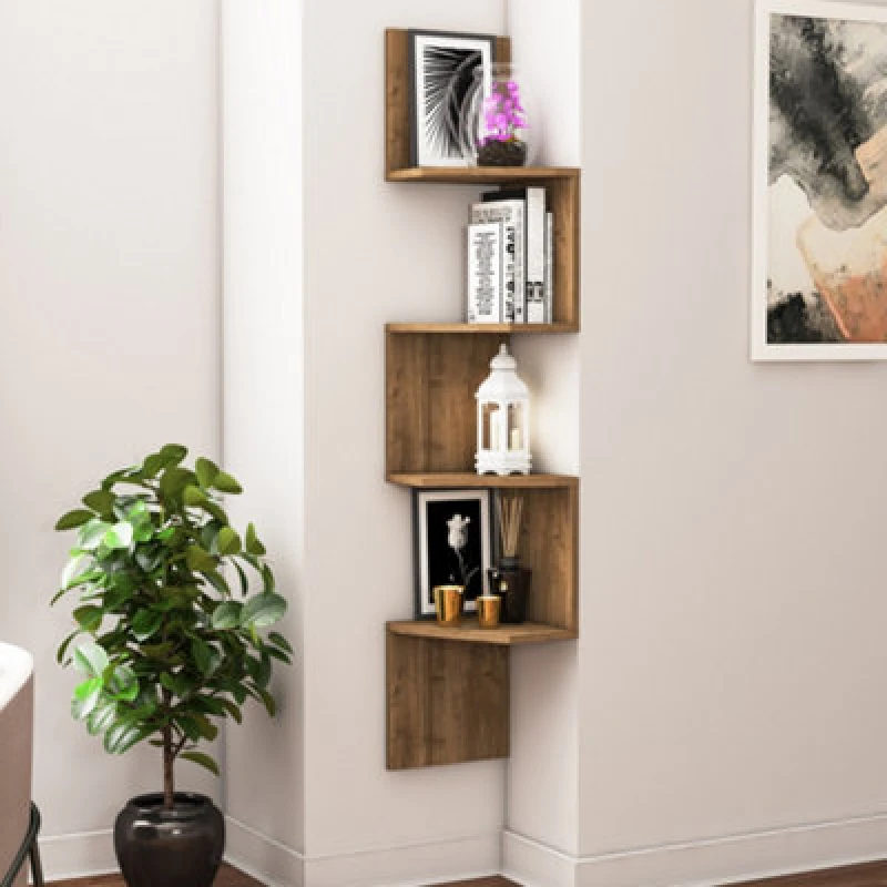 Image of Decorotika Modern Desaldo Wall Shelf Walnut
