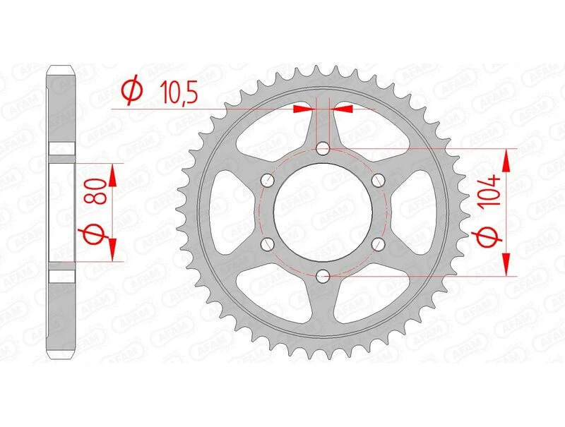 Image of AFAM Steel Standard Rear Sprocket 16604 - 530