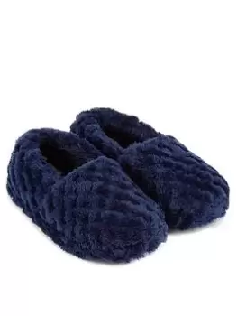 Image of TOTES Boys Navy Fleece Close Back Slipper - Navy, Size 9-10 Younger