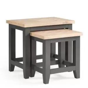 Image of Julian Bowen Bordeaux Nest Of Tables Dark Grey