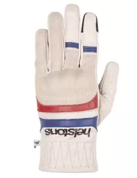 Image of Helstons Bull Air Summer Leather Mesh Beige Blue Red Gloves T9