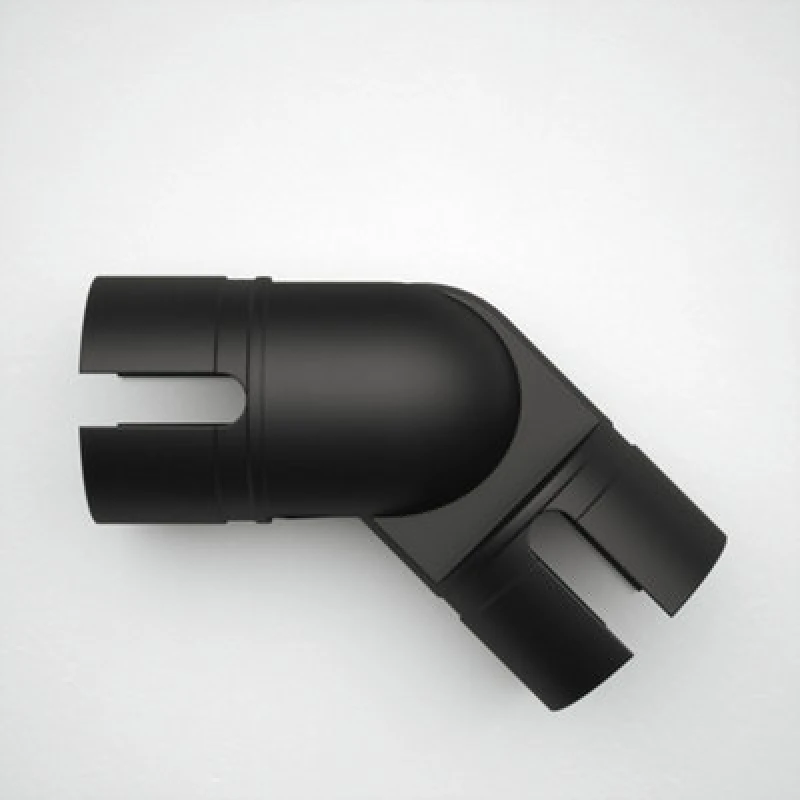 Image of Rothley Matt Black Bannister Staircase Handrail Adjustable Elbow (Diam) 40mm