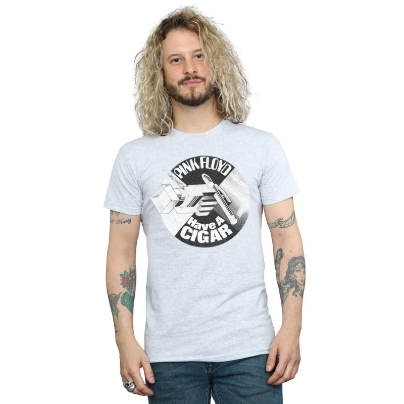 Image of Pink Floyd Pink Floyd Men Have A Cigar T-Shirt in Grey Size: Small Grey S Male 5057864673791