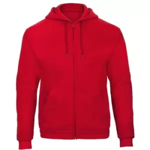 Image of B&C Adults Unisex ID.205 50/50 Full Zip Hooded Sweatshirt (M) (Red)
