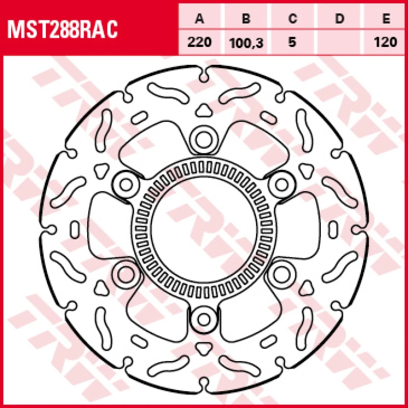 Image of TRW Lucas Brake disc MST288RAC,rigid