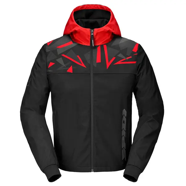 Image of Spidi Hoodie Evo Sport Black Red Size 2XL