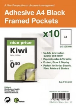 Image of S/Adhesive A4 Black Display Frames w/ Magnetic Closure Pk10