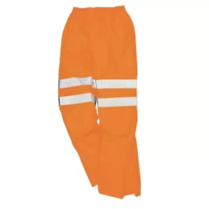 Image of Oxford Weave 300D Class 2 Breathable Hi Vis Breathable Trousers Orange 5XL