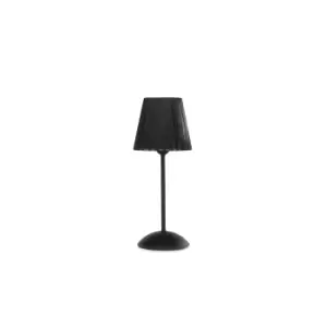Image of Loris Table Lamp With Round Tapered Shade, Black Shade