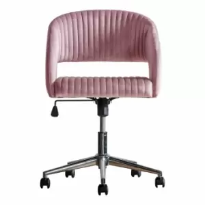 Image of Crossland Grove Greenwich Swivel Chair Pink Velvet