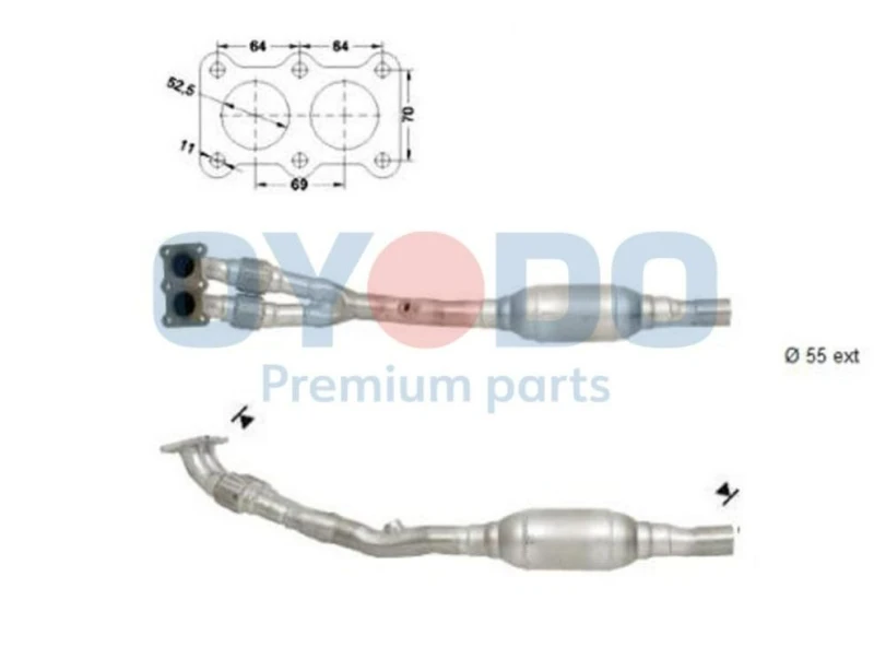 Image of Oyodo 10N0031-OYO Catalytic Converter with fastening/mounting material Catalyst Converter (429)