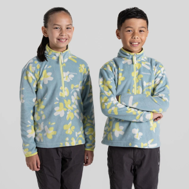 Image of Craghoppers Girls Bachas Half Zip Fleece Jacket 9-10 years - Chest 27.25-28.75' (69-73cm) Bright Sky Port CKA268G-QAP-9