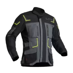 Image of Lindstrands Textile Jacket Myrvik Grey Black Yellow 56