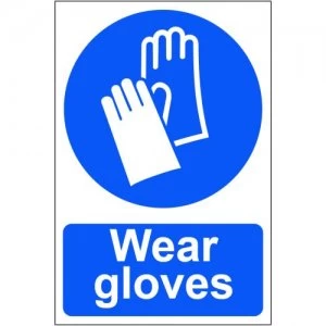 Image of Wear Gloves Sign, S/A Semi Rigid PVC