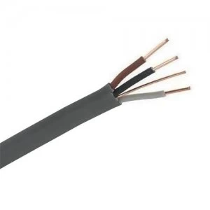 Image of Zexum Grey 1mm 12A Brown Black Grey Three Core and Earth 6243Y Flat PVC/PVC Harmonised Lighting Power Cable - 5 Meter