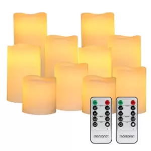Image of LED Candles Real Wax 10Pcs incl. Remote