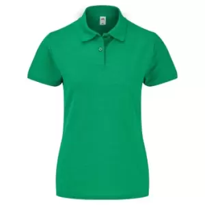 Image of Fruit Of The Loom Womens Lady-Fit 65/35 Short Sleeve Polo Shirt (S) (Heather Green)